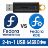 Linux USB Twin Pack (Fedora Workstation vs Fedora KDE)